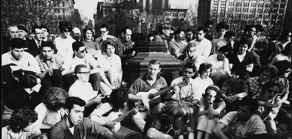 Musicians in Washington Square, April 1962, photo courtesy of the Museum of the City of New York