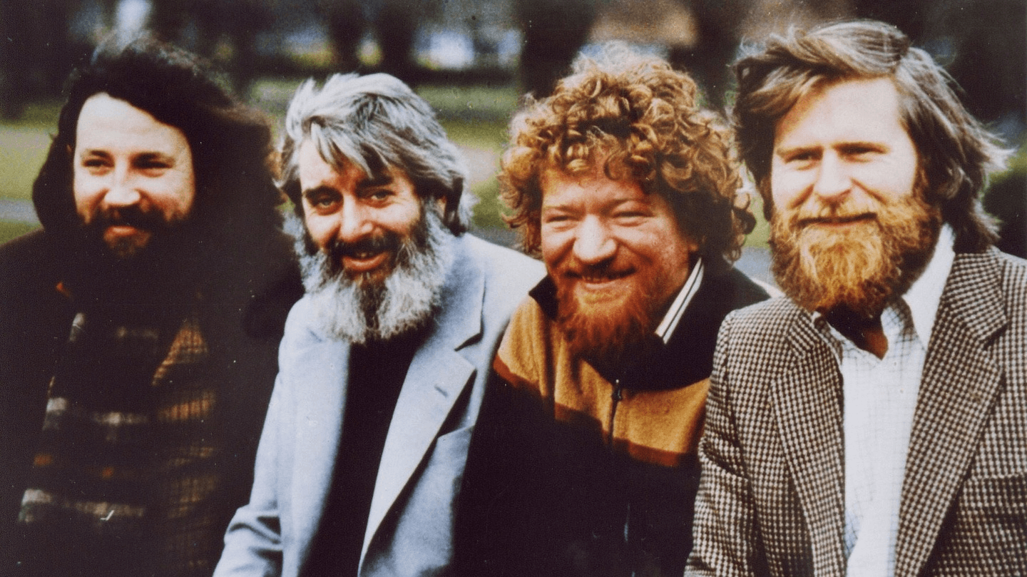 The Dubliners, left to right Barney McKenna, Ronnie Drew, Luke Kelly and John Sheahan